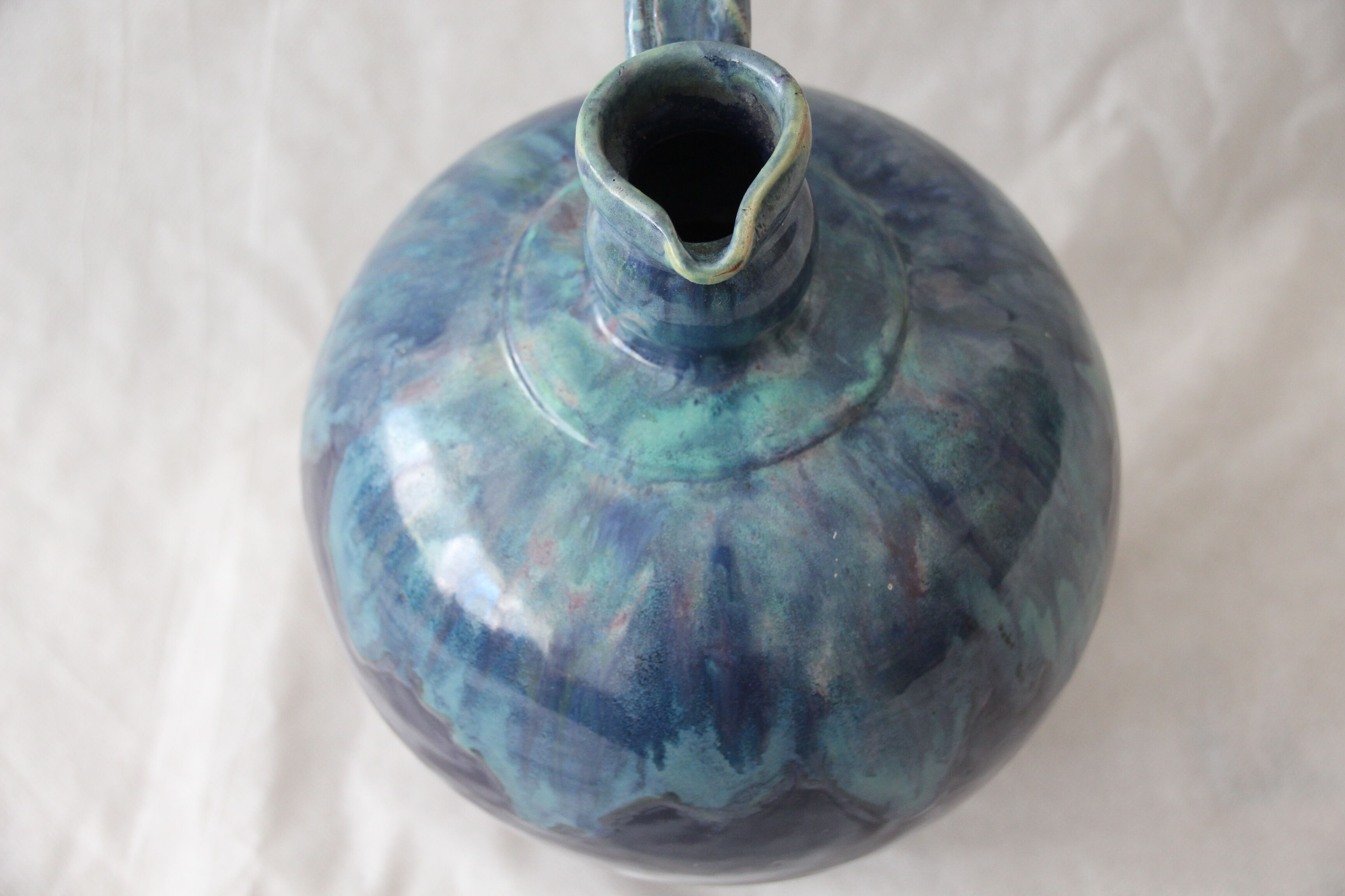 Pichet bleu vase en céramique cab céramique d'art de Bordeaux