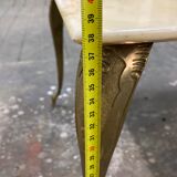 Table basse pieds en laiton, dessus en marbre, style baroque