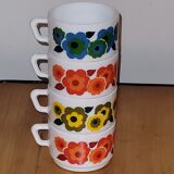 4 Arcopal Lotus espresso cups vintage