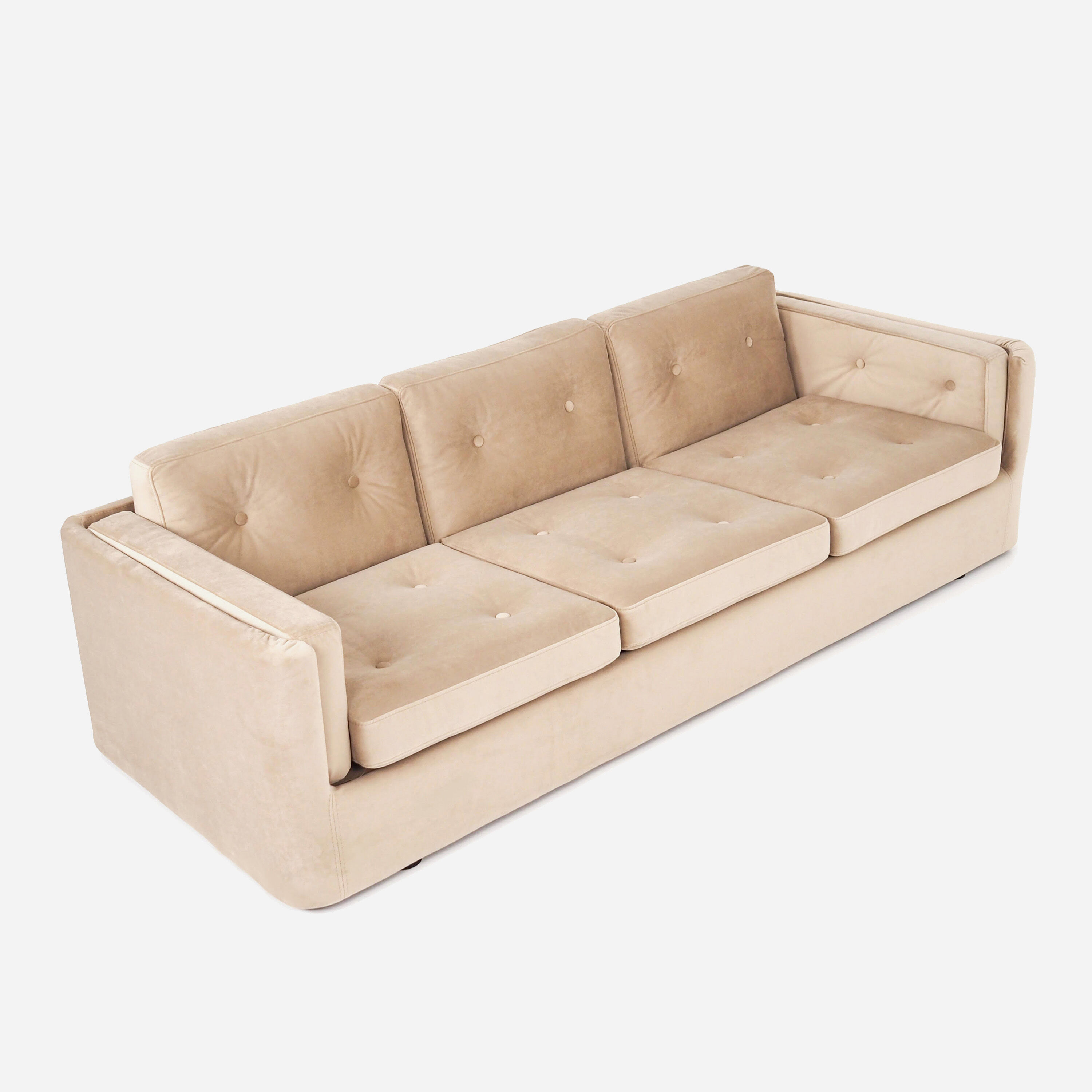 Canapé bergen beige velour, design scandinave