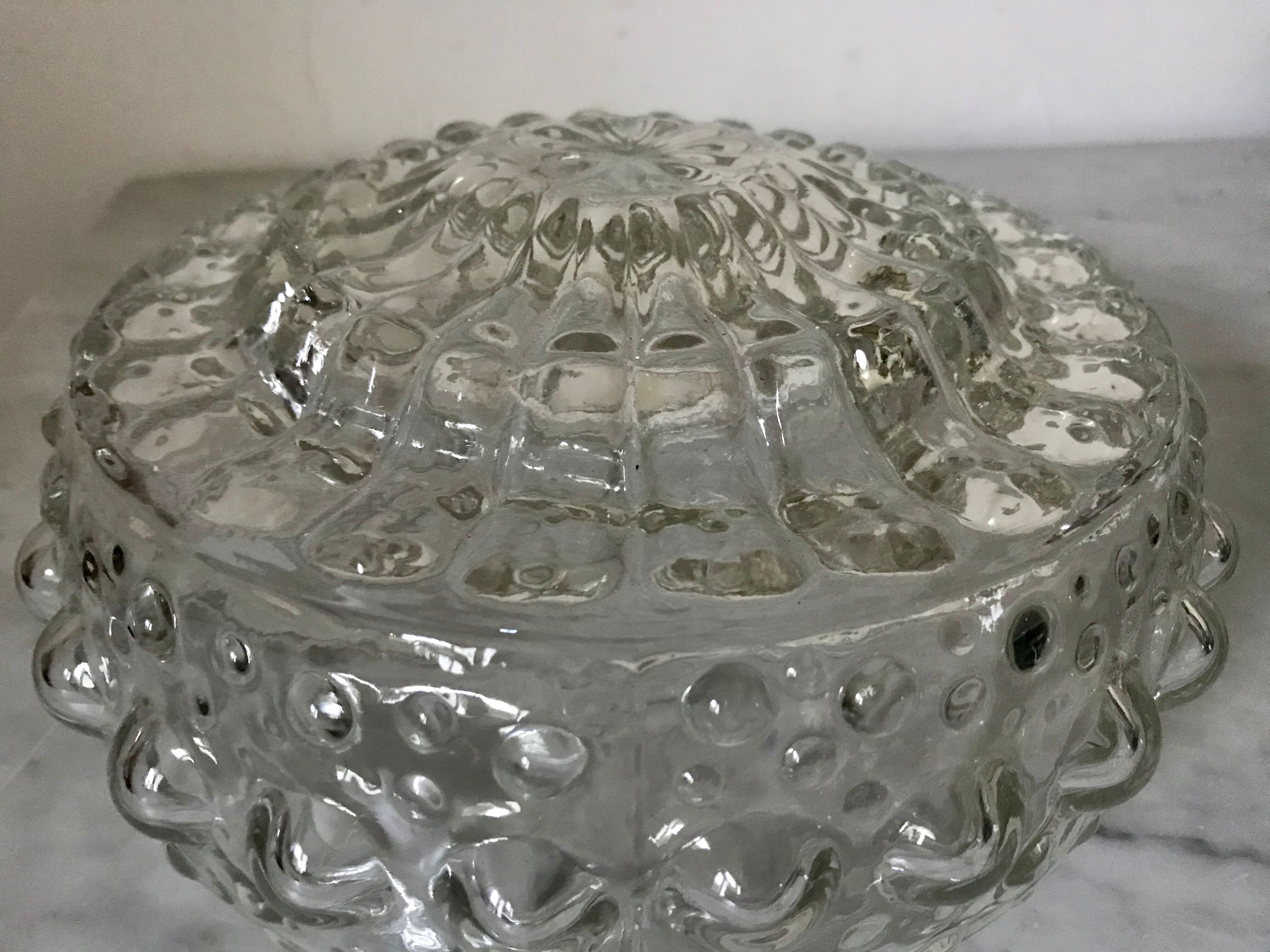 Glass ceiling light circa 1960