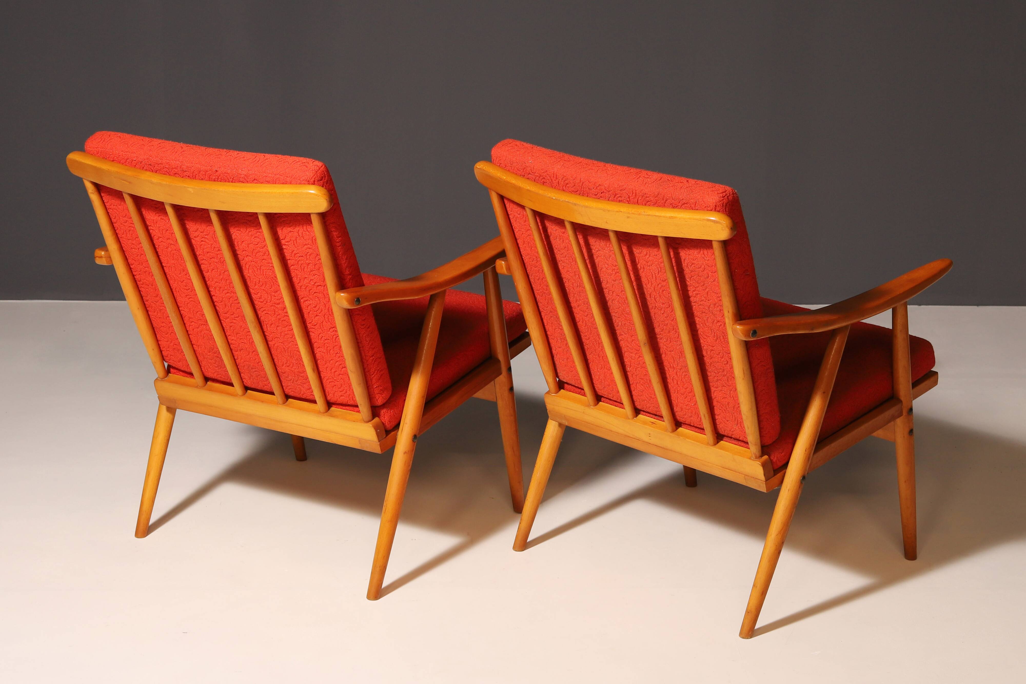 Pair of mid-century armchairs by Jaroslav Šmídek for TON, 1970s