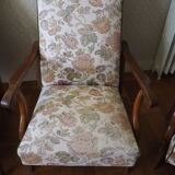Four 1950s armchairs - wooden armrests