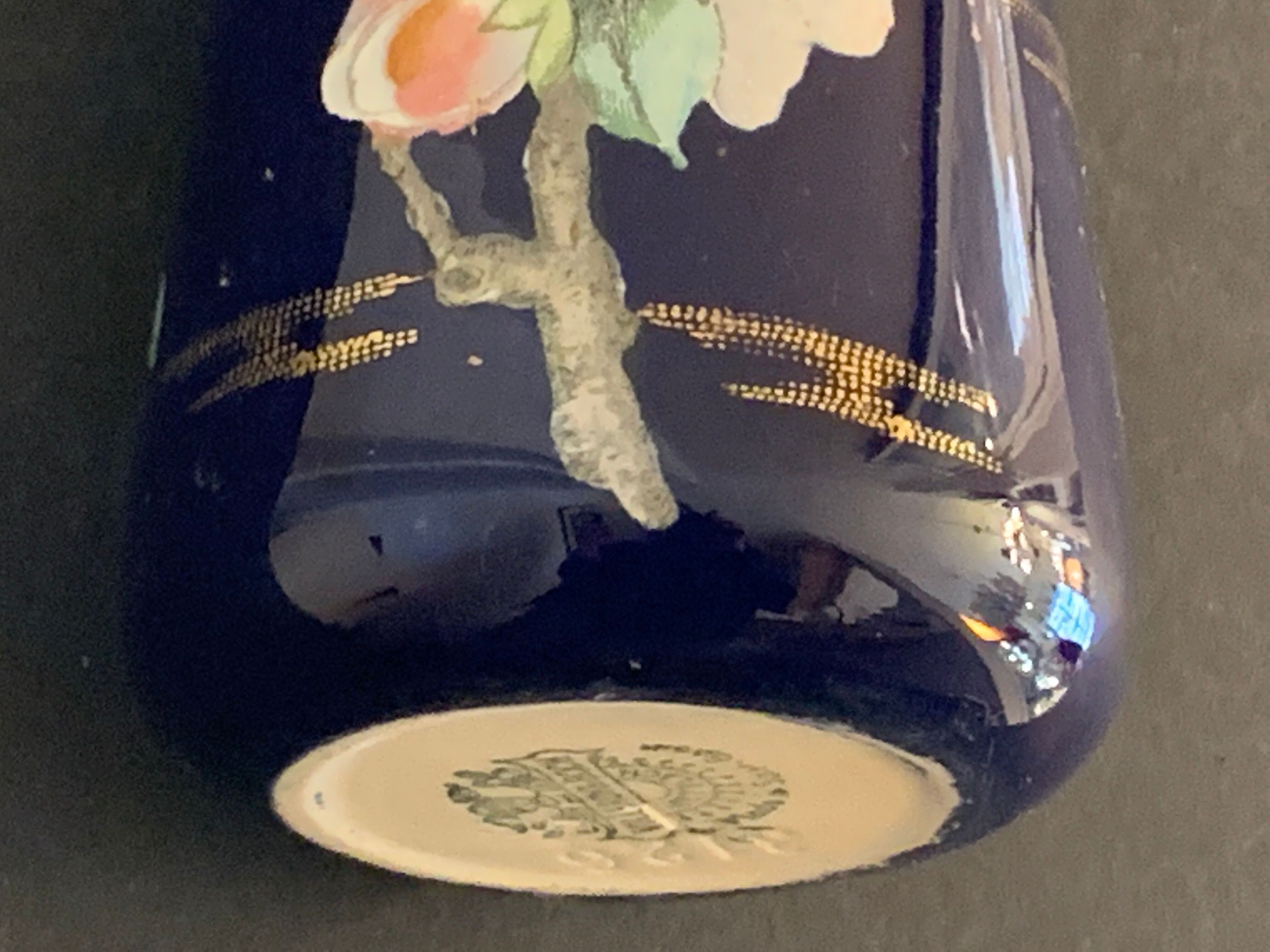 Art nouveau ceramic new cobalt vase by Villeroy and Boch