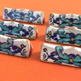 6 glazed ceramic knife rests from Nabeul, Atelier el-Kharraz.
