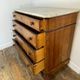 Commode ancienne en noyer, dessus de marbre, XIXe siècle