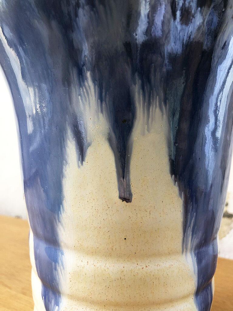 Blue and white enamel vase