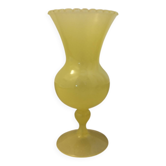 Yellow opaline vase