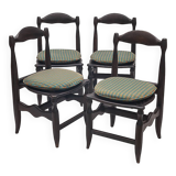 Set of 4 chairs by Guillerme and Chambron
