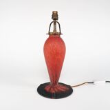 Vintage 1970s Art De France Pate-De-Verre Glass Table Lamp