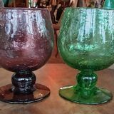 Set of 4 antique Biot stemmed glasses