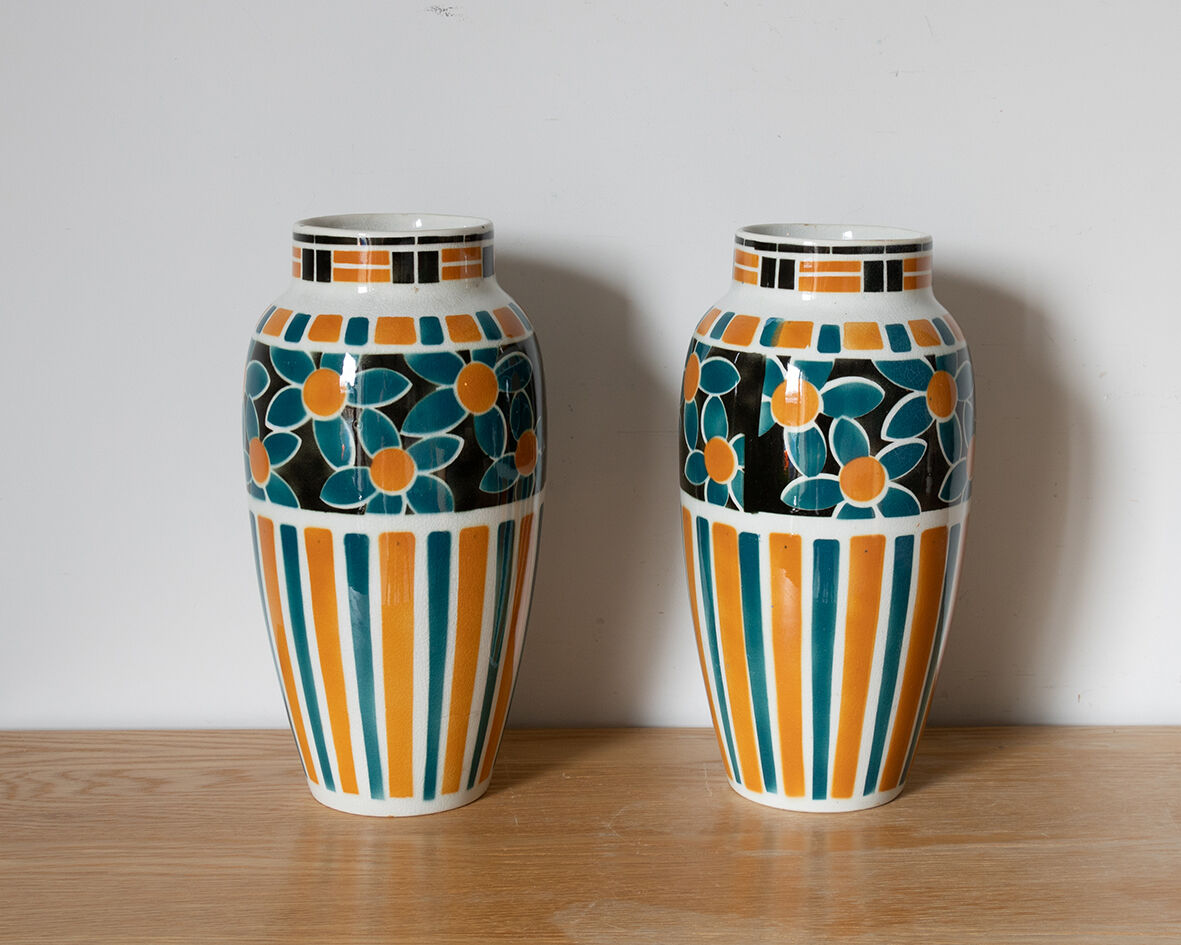 Pair of art deco vases