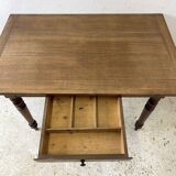 Old desk table with turned legs