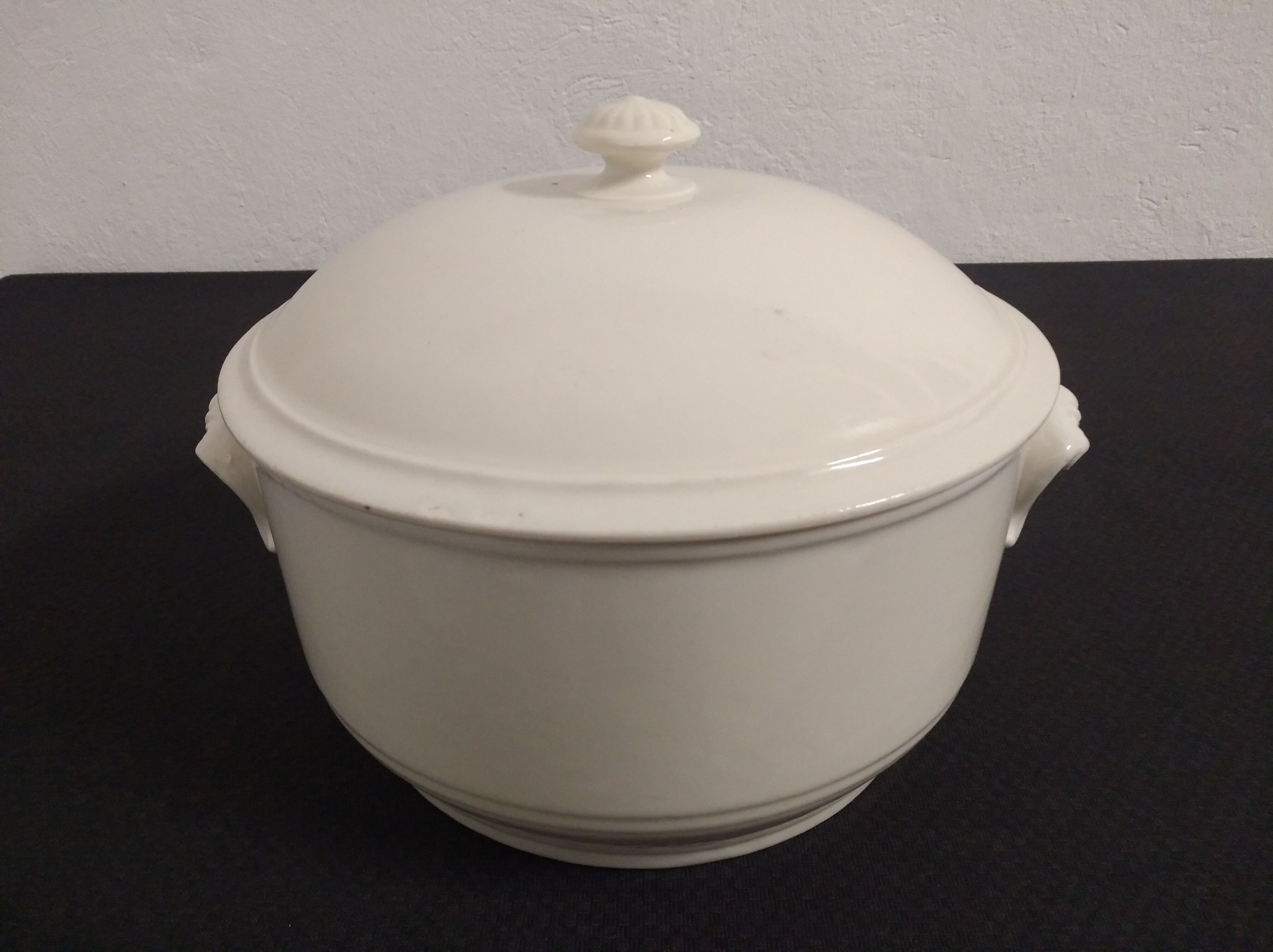 White earthenware soup