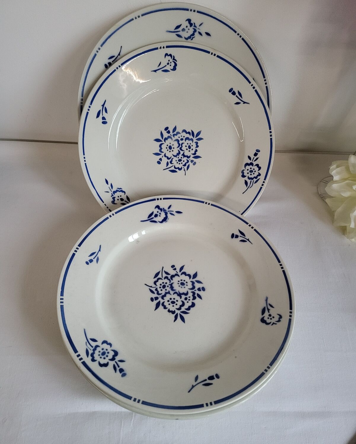 6 Flat Plates in earthenware Moulin des Loups & Hamage model Lucien