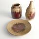 Unique Oxblood Glazed Stoneware Pieces, By Henning Nilsson, Set of 3