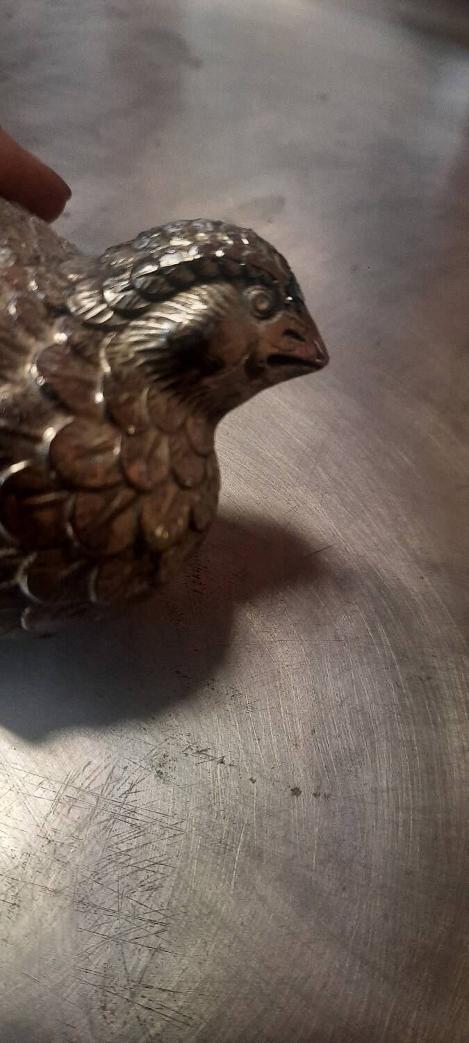 Silver metal sugar bowl