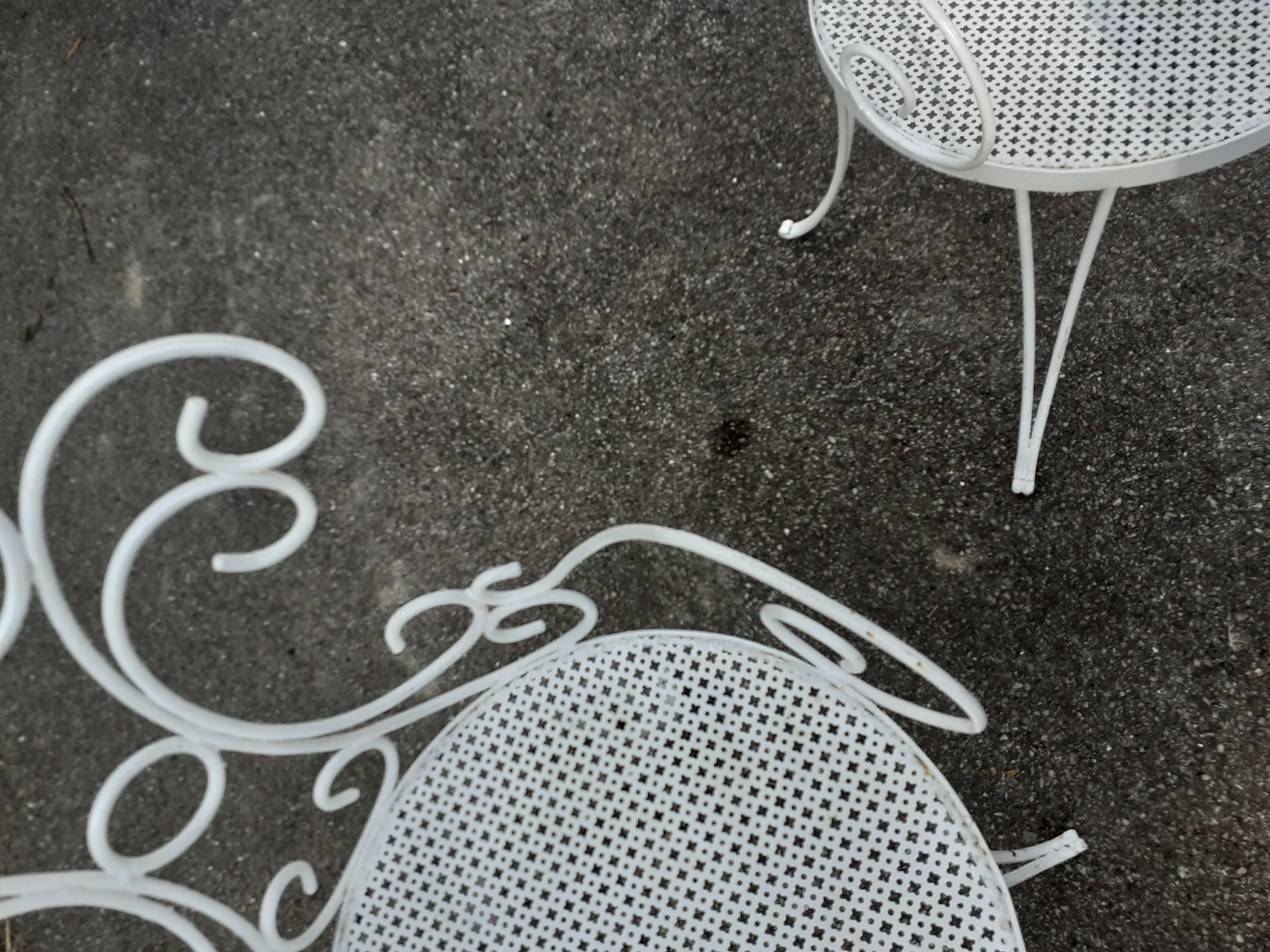 Old wrought iron garden furniture