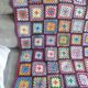 Plaid vintage crochet granny square multicoloured