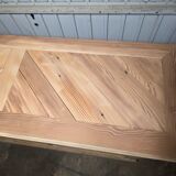 19th-century buffet in solid fir with a chevron top (shallow)