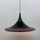 Vintage plastic meblo guzzini black trumpet hanging lamp , 1980’s