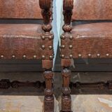 Pair of Louis XIII armchairs, 19th century