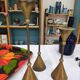 Trio of brass candlesticks design year 70