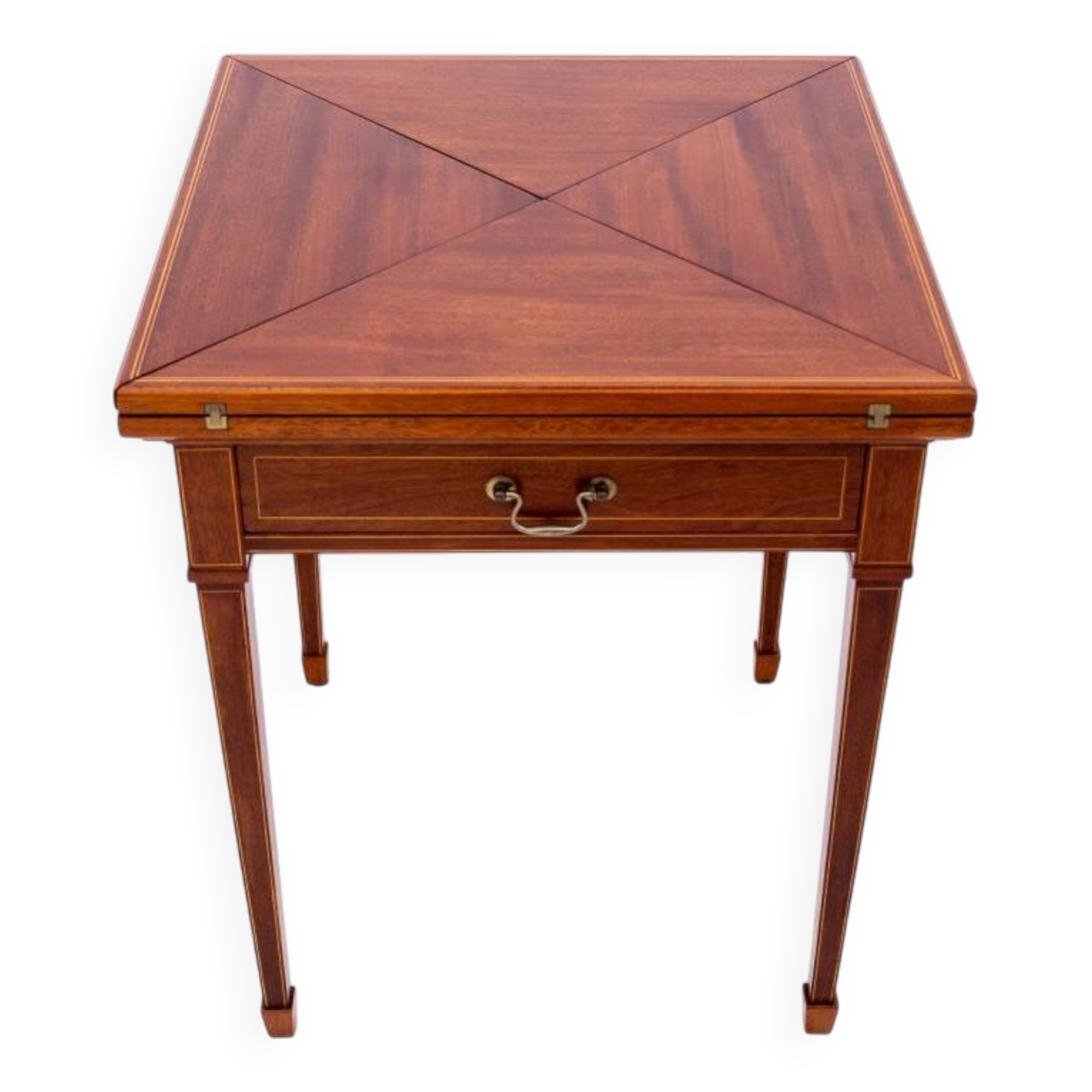 Folding game table, Western Europe, around 1890. Antique. After renovation.