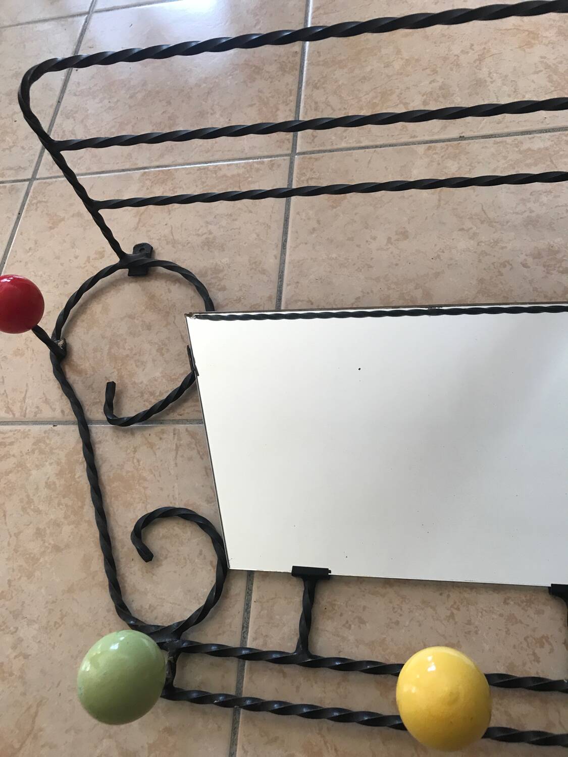 Old vintage coat rack mirror