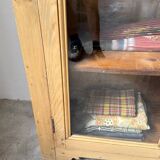 Glass cabinet or display case in pine 1950