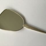 Vintage hand mirror embroidered fabric 30x13cm