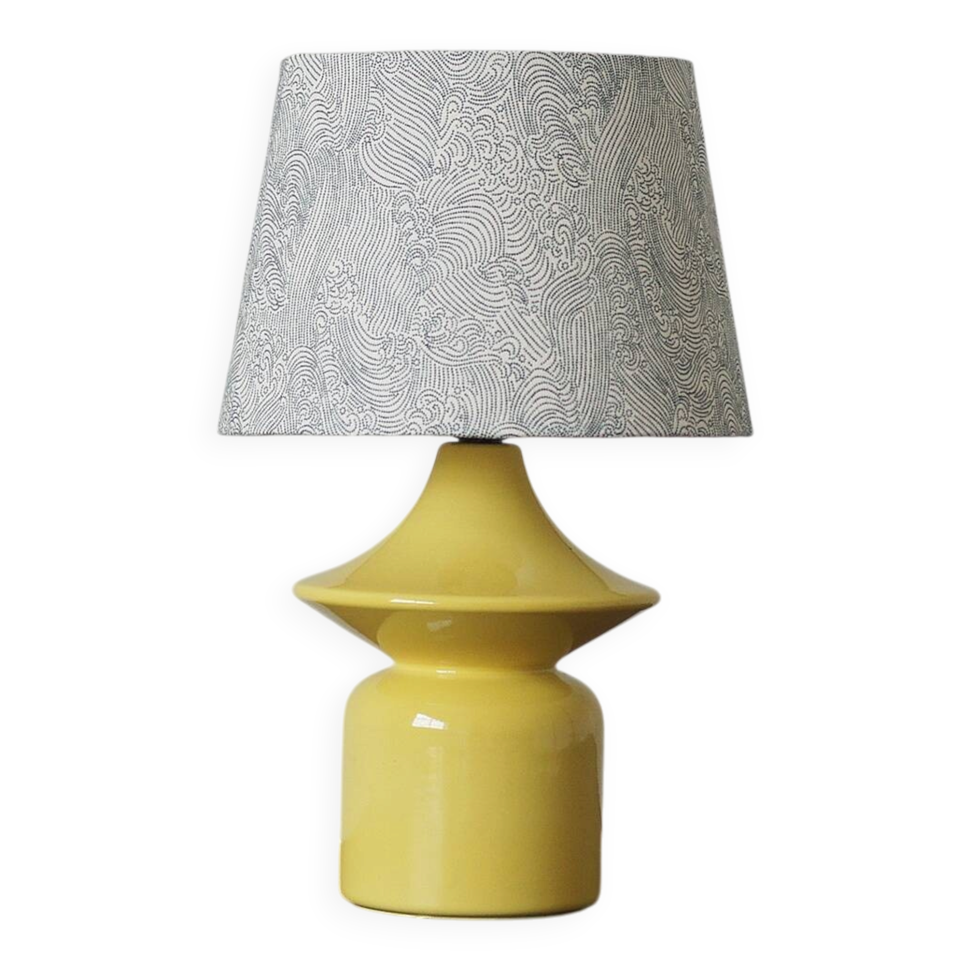 Yellow Ceramic Table Lamp by Hasle Keramik, Denmark, 1970s