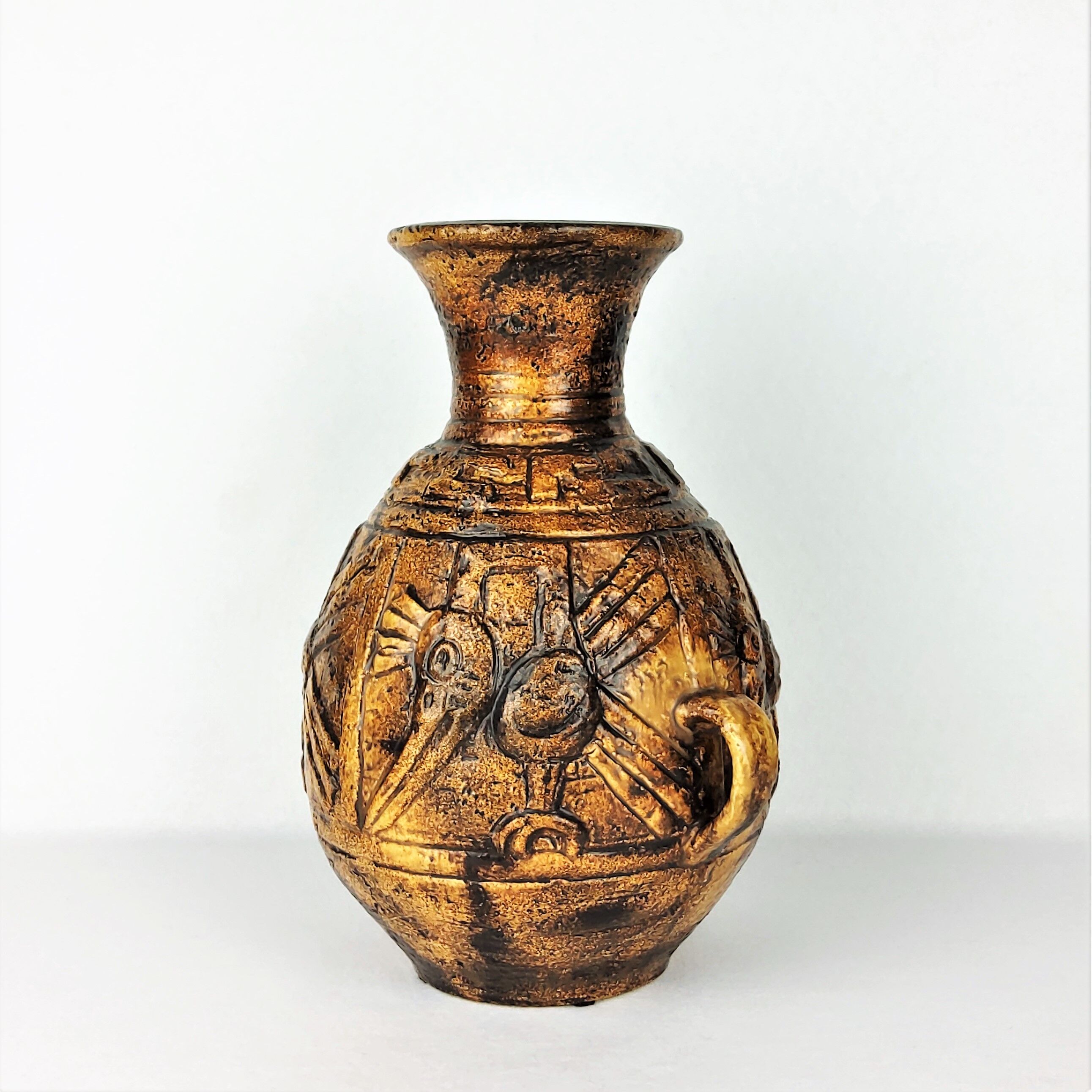 Vase au décor Aztèque de Jasba 1960 - Keramik