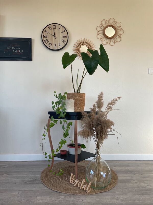 Sellette noir et bois