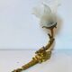 St Louis XVI wall light in solid gilded bronze + fluted glass shade