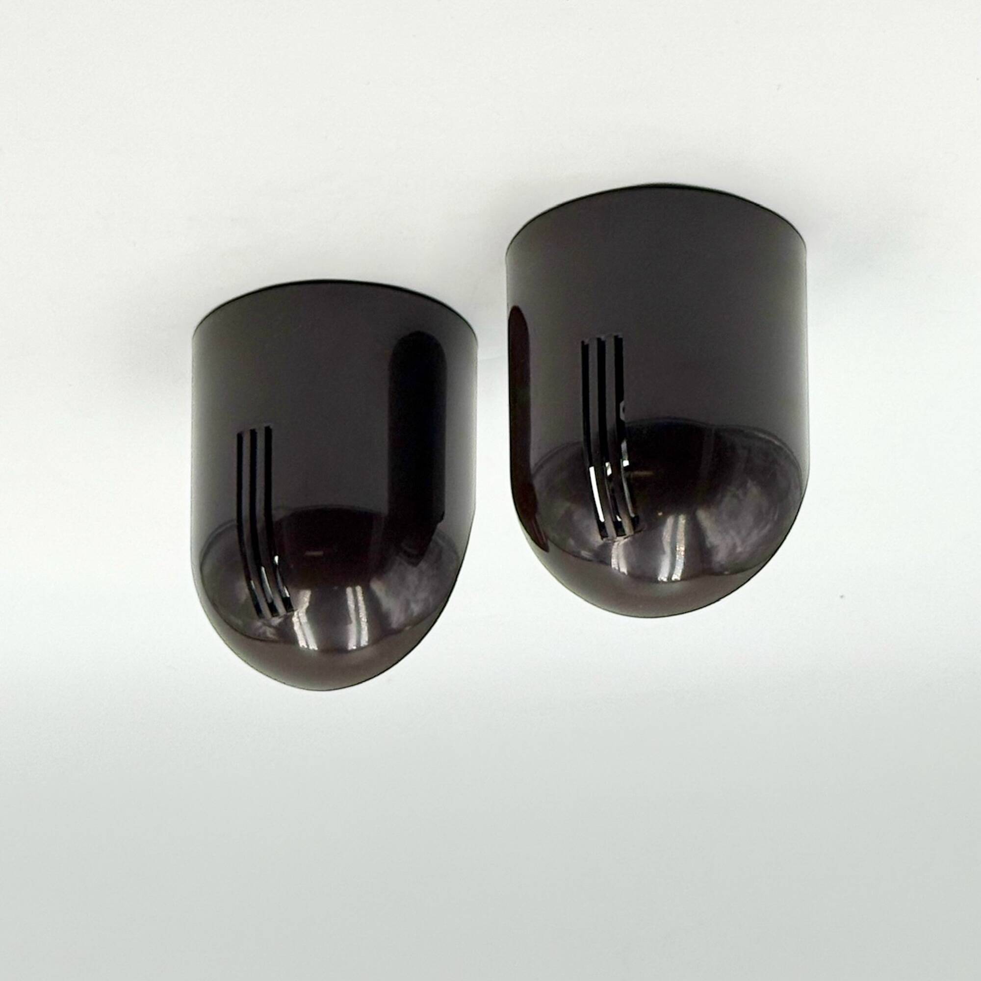 Pair of Brown Gedy Wall Lamps by Makio Hasuike 1970s Italian Design NOS