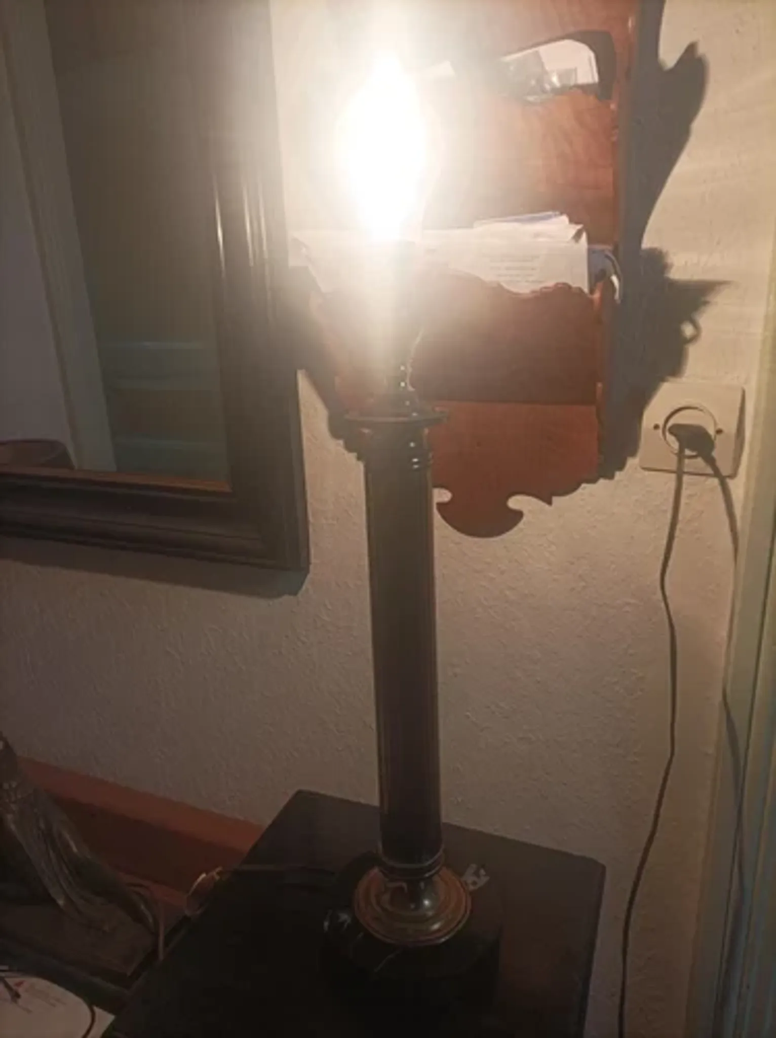 Lamp base in brass and marble - 1970s/1980s