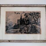 Charcoal drawing signed Robert Simon