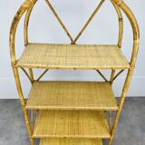 Vintage rattan bookshelf 60s