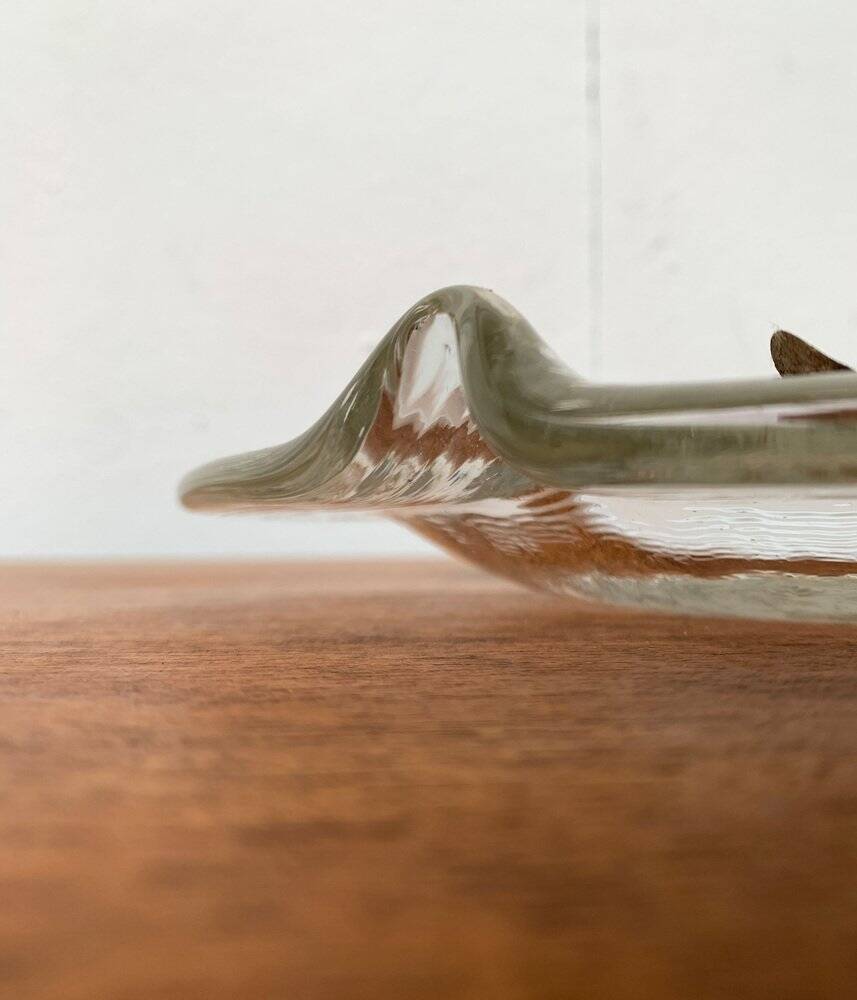 German Vintage Art Collection Richartz Plate and Bowl in Glass by Hans Jürgen Richartz for Mathildenhütte, Solingen, Set of 2