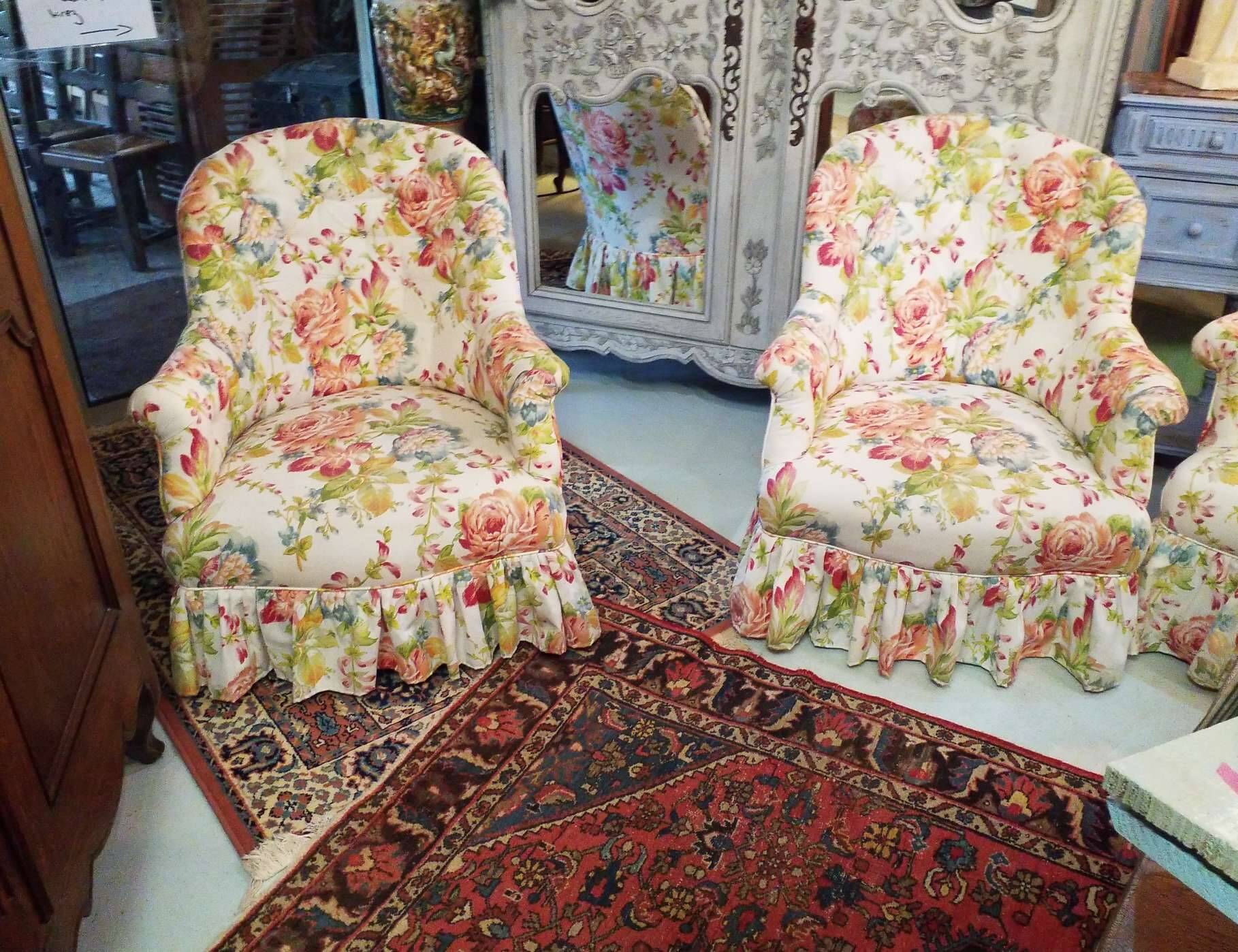 Pair of toad armchairs