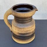 Vintage brown ceramic ear vase / jug vase