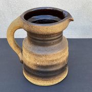 Vintage brown ceramic ear vase / jug vase