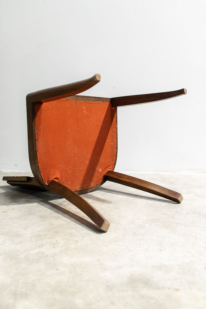 Set de six chaises cuir art déco France 1930