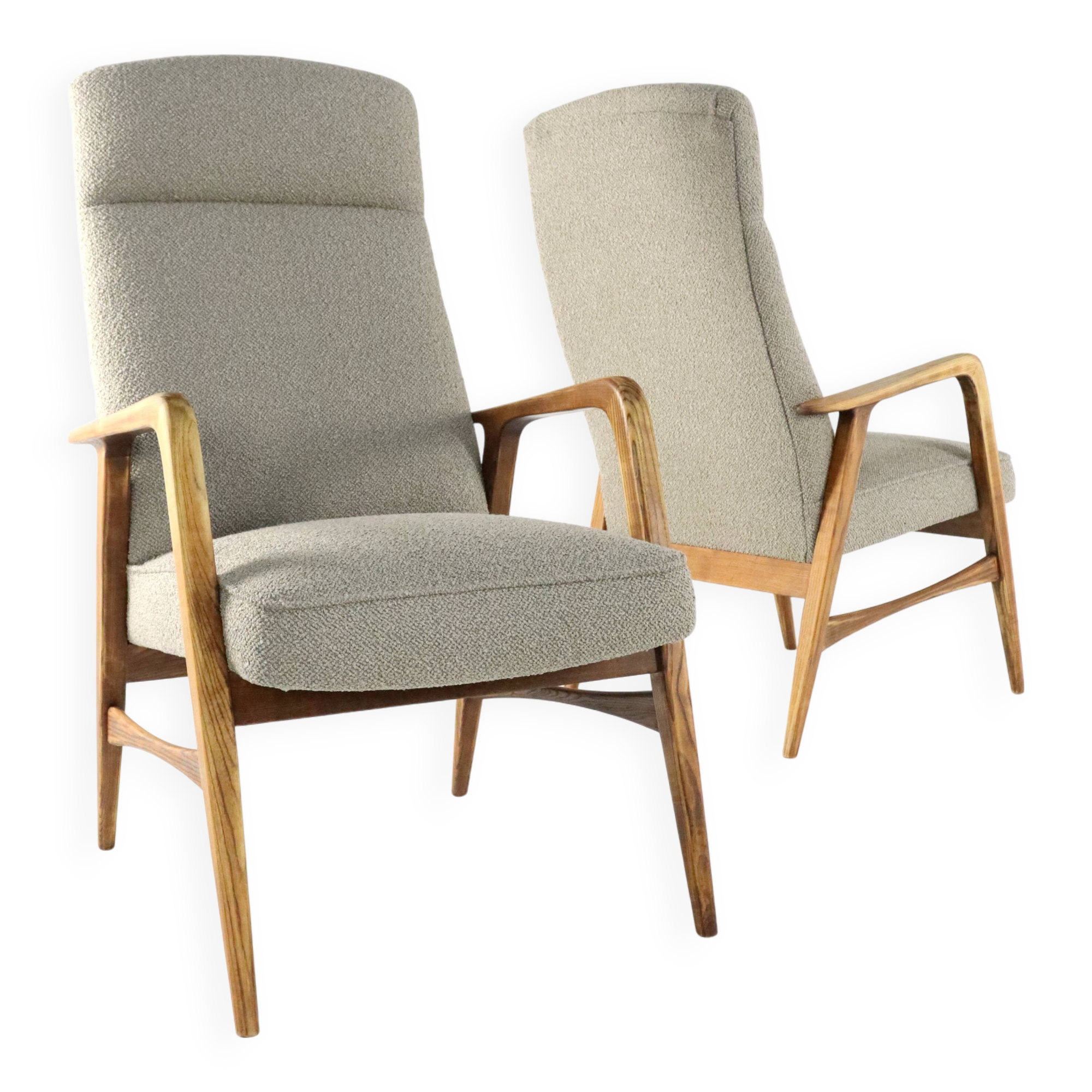 mid century vintage Fauteuil herenmodel 'Duivendrecht beige - opnieuw bekleed