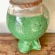 Vase pitcher Sicily Italy in glazed earthenware folk art 1950