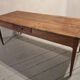 Antique French oak dining table with pine top – 19th century