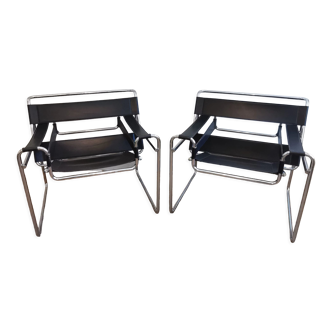 Armchairs design Vassily by Marcel Breuer Italian edition 80s