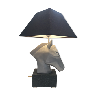 Lampe salon design art deco tête de cheval en oxolyte style low