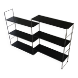 Double metal string shelf - 6 shelves, 3 uprights - vintage 1960
